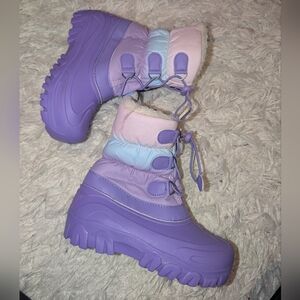 Nwt Member's Mark Girl's Faux Fur Lined Toggle Closure Winter Snow Boots